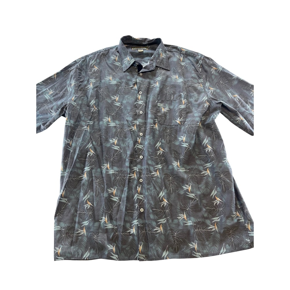 Beyond Paradise Mens Hawaiian Shirt Tropical Floral Print Short Sleeve Butto 2XT